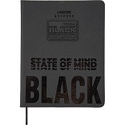 Дневник 1-11 кл. 48 л. тв.переплет "deVENTE. State of Mind Black" из искусственной кожи, выборочный лак, черная объемная аппликация rubber patch, 1 ляссе 