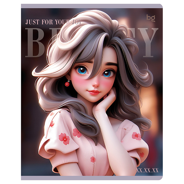 Тетрадь А5 40 листов в клетку,BG "Beauty", обложка мелованный картон, вд-лак, 60 г/м2