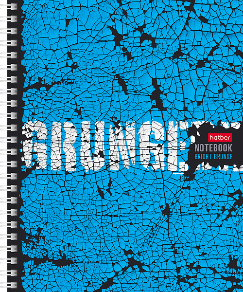 Тетрадь 96 листов в клетку на гребне "Яркий гранж" 65г/кв.м 4 диз.в блоке 