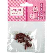 Носики декоративные "deVENTE" пластиковые, винтовые с фиксатором, 15шт, 6x9 мм, коричневые в пластиковом пакете с блистерным подвесом