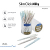 Ручка шариковая автомат. 0,5 мм "SlimClick.MILKY" СИНЯЯ 3 ВИДА
