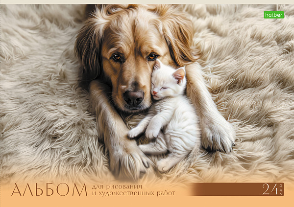 Альбом для рисования 24 листа "Хвостатые истории" - "ECO" А4ф на скобе 5 диз.в блоке