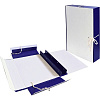 Папка архивная для переплета "deVENTE" A4 бумвинил, частичная оклейка, 50мм, с гребешками, 4 завязки, складная, синяя