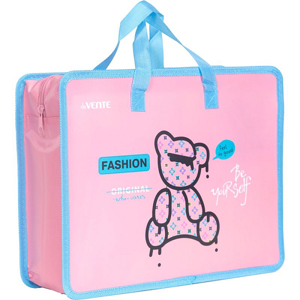 Папка для тетрадей, ИЗО и технологии "deVENTE. No Fear" A4 с ручками, с расширением 10 см, 400 мкм, на молнии сверху, в пластиковом пакете 