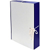 Папка архивная для переплета "deVENTE" A4 бумвинил, частичная оклейка, 50мм, с гребешками, 4 завязки, складная, синяя