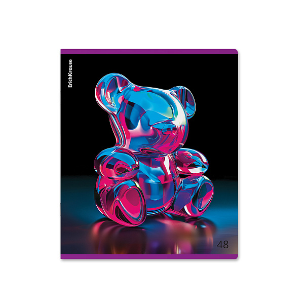 Тетрадь 48 л. кл. "Jelly Bear", металлизированная ламинация+твин-лак ErichKrause _MIX-PACK