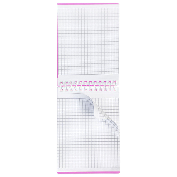 Блокнот А7 80 л. кл. на гребне "LINE NEON" Розовый. Пластиковая обложка 