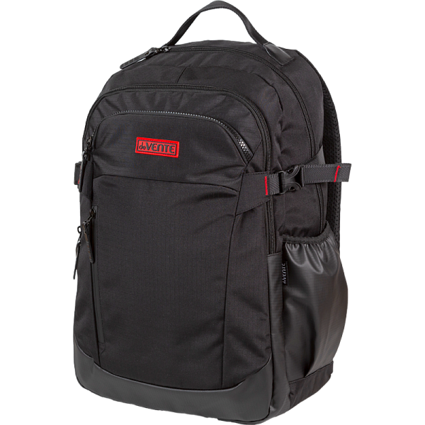 Рюкзак "deVENTE. Red Black" подростковый 48x31x17 см (25 л) 700 г, влагостойкий нейлон (боковые карманы и нижняя передняя планка - с антивандальным покрытием), 2 отделения на молнии (одно с уплотненным отделением для ноутбука до 17 дюймов и книг, дру