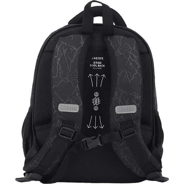 Рюкзак "deVENTE. Grade. T-Rex" школьный жесткий 37x28x16 см (16 л) вес 700 г, плотный износостойкий полиэстер с водоотталкивающей пропиткой, 2 просторных отделения на молнии (одно отделение с разделителями для учебников, другое отделение с органайзер