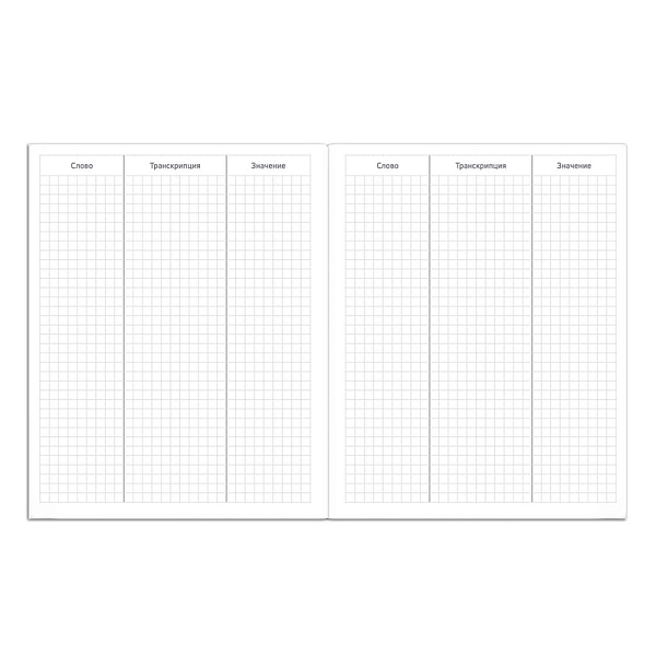 Словарь д/записи иностранных слов "ВЕЧЕРНЕЕ ЗАНЯТИЕ" /А5+, 48 л. обложка - мелованный картон 210 г/м², вн.блок - белый офсет, 65 г/м², мягкий переплёт (2 скобы),