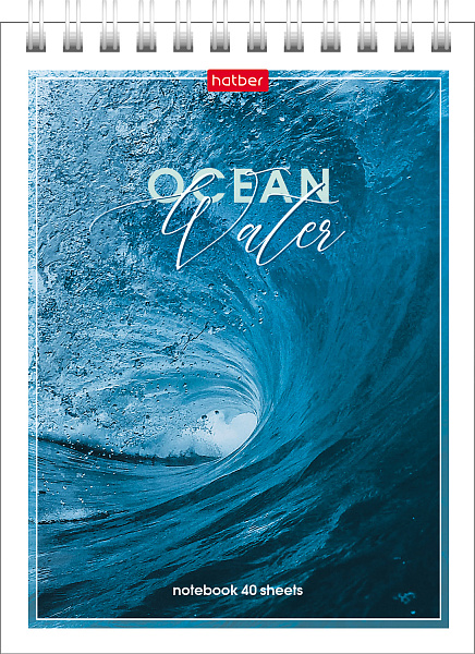 Блокнот А6 40 л. кл. на гребне "Аквалайф" Обл. мел.картон УФ-лак 