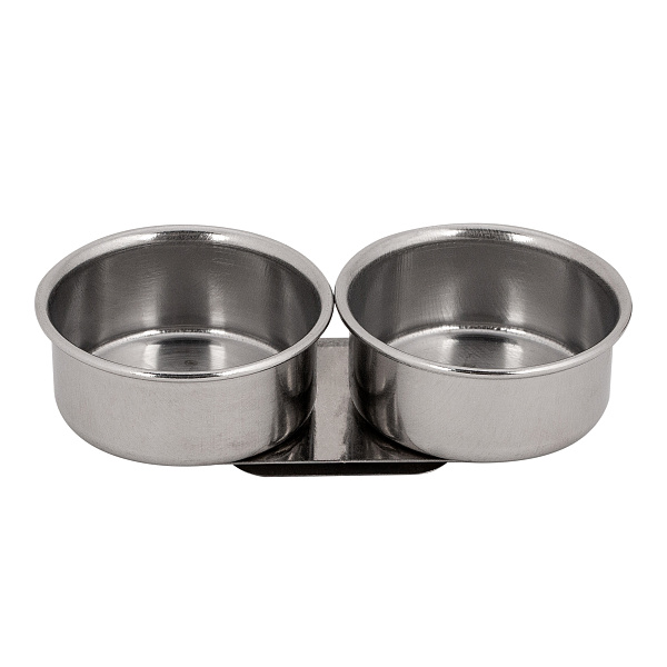 Масленка "Сонет" двойная, металл, диаметр 4 см, высота 2  см