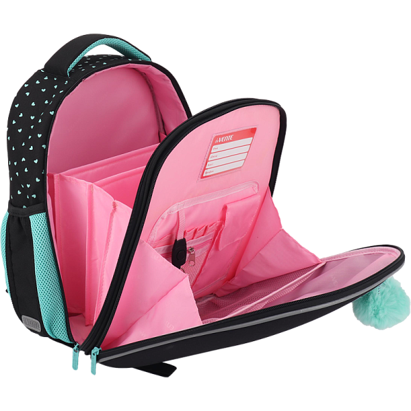 Рюкзак "deVENTE. Choice Lite. K-Pop Heartbeat" школьный жесткий 38x29x17 см (17 л) вес 800 г, плотный износостойкий полиэстер с водоотталкивающей пропиткой, 2 отделения на молнии (одно отделение с разделителями для учебников, другое отделение с 2-мя 