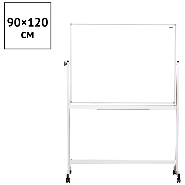 Доска-флипчарт магнитно-маркерная двухсторонняя поворотная 360° "deVENTE. Highline" 1200x900 мм (общая высота 193 см), мобильная, МДФ основа, с алюминиевой полкой