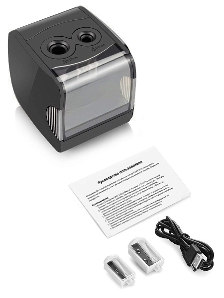 Точилка электрическая ORANGE PEEL 2 отверстия, с контейнером, ES816  цвет черный