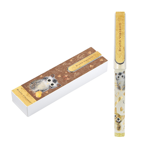 Ручка перьевая "LOVE ME" В ПЛАСТИКОВОМ ПЕНАЛЕ , СО СМЕННЫМИ  КАРТРИДЖАМИ (4 ШТ), EF, СИНЯЯ (4 ВИДА)