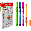 Ручка шариковая 0,7 мм "deVENTE. Study Pen. School" обучающая письму, для левшей, СИНЯЯ, с невентилируемым колпачком, ширина линии письма до 2 мм,с эргономичным каучуковым держателем, сменный стержень, с индивидуальной маркировкой,
