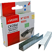 Скобы для степлера мебельного "deVENTE. REPAIR & CRAFT" 53/12 1000 шт в картонной коробке, оцинкованные