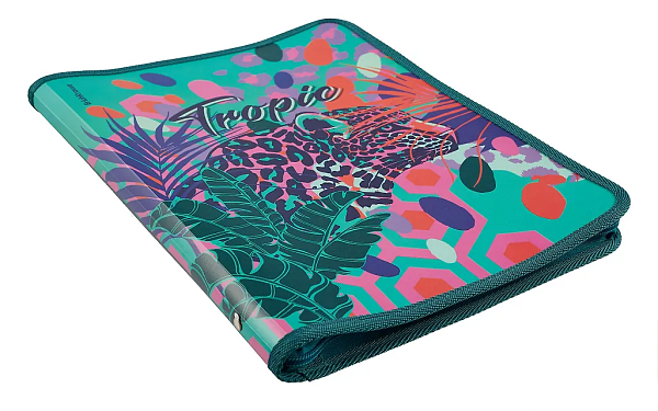 Папка для тетрадей на молнии пластиковая ErichKrause Tropical, A4+