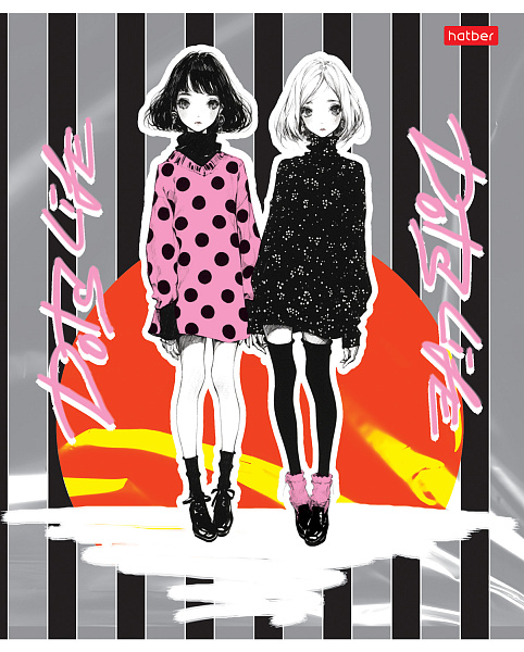 Тетрадь 48 л. кл. "Dots Life" 60-65г/кв.м на скобе выб лак 5 диз.в блоке скругл.углы