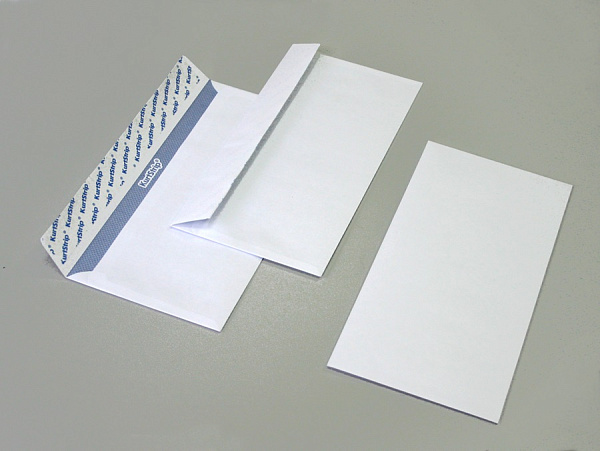 Конверт 110х220 E65 чистый, силиконовая отрывная лента, вн.запечатка, 80г/м2, 10шт
