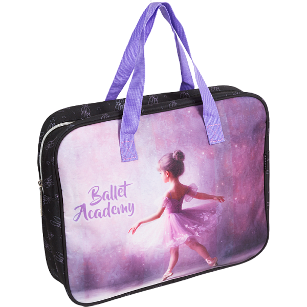 Папка для тетрадей, ИЗО и технологии "deVENTE. Ballet Academy" A4 (36x28x8 см) плотный износостойкий полиэстер с водоотталкивающей пропиткой, с каучуковой аппликацией, с текстильным расширением 8 см, на молнии сверху, каучуковая аппликация, с внутрен