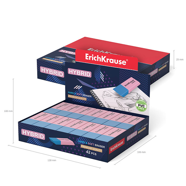 Ластик ErichKrause HYBRID 54х18х7,5 мм