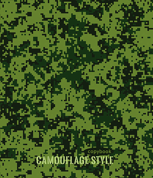 Тетрадь 48 л. лин. "Камуфляж", обл. мел. карт