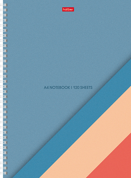 Тетрадь А4 120 л. кл. твердый переплет на гребне "Color Line" Многоцветный срез перфорация на отры