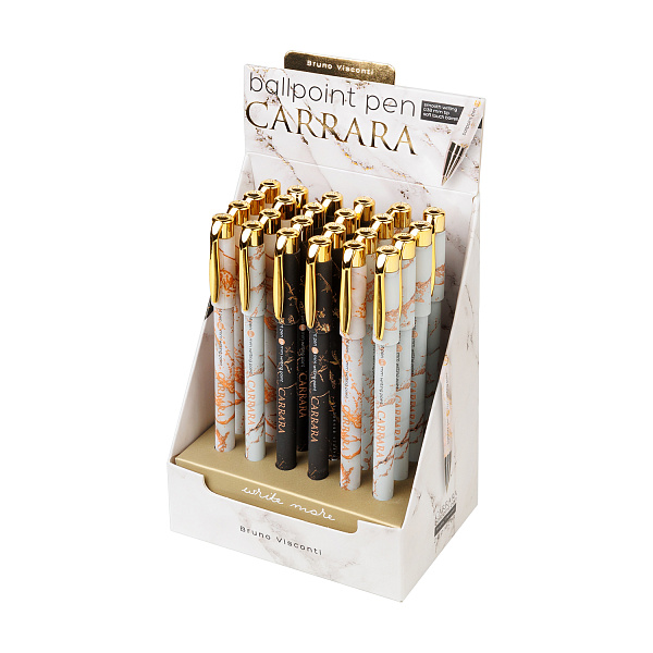 Ручка шариковая 0,38 мм "Carrara" СИНЯЯ  3 ВИДА