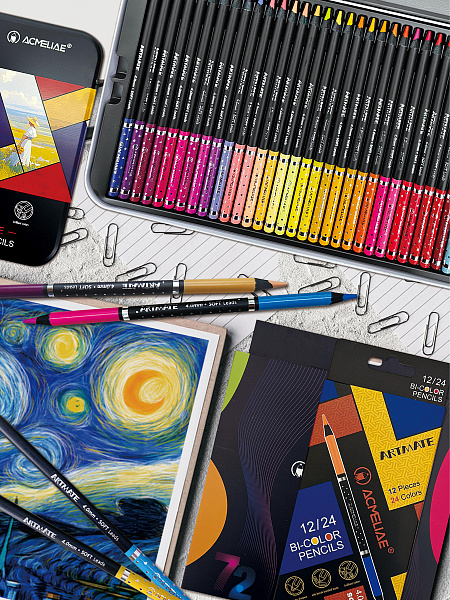 Карандаши 72 цв. ACMELIAE Blackwood Artmate в металлическом футляре
