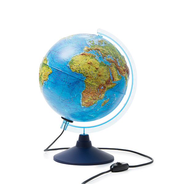 Глобус Физический Рельефный  с подсветкой 250 мм. КлассикЕвро