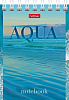 Блокнот А7 60 л. кл. на гребне "AQUA" 65г/кв.м Обл. мел.картон 