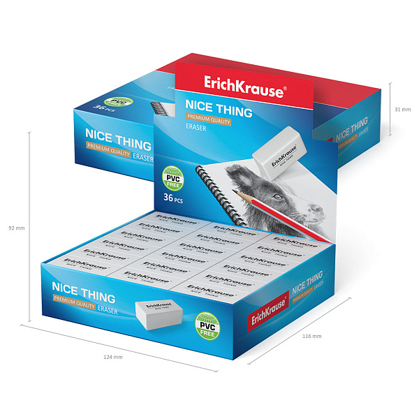 Ластик ErichKrause Nice Thing (в коробке по 36 шт.)