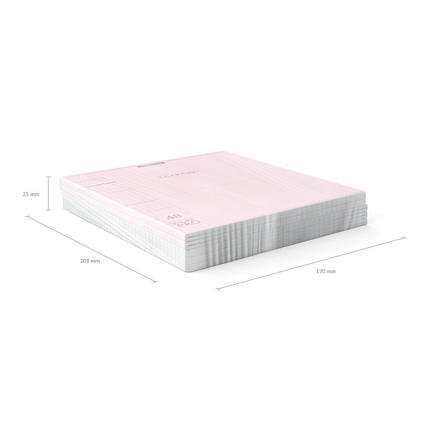 Тетрадь с пластиковой обложкой на скобе ErichKrause® Классика CoverPrо Pastel, розовый, А5+, 48л. клетка