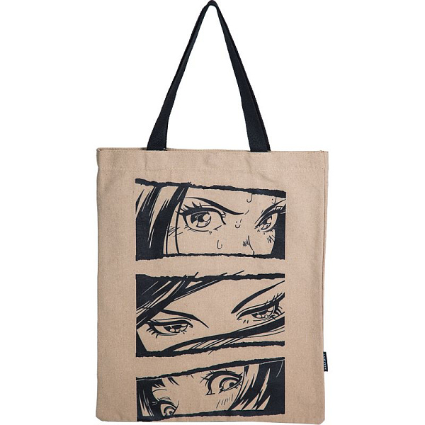 Сумка-шоппер "deVENTE. Anime Eyes" 35х40 см, канвас, 1 отделение на магнитной кнопке, 1 внутренний карман на молнии, с рисунком