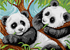 Алмазная мозаика 25*35 "ФРЕЯ" "Две панды" 