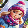 ПАЗЛЫ для детей 38 элементов Настольная Развивающая  А4ф 200х300мм ПАЗЛ в РАМКЕ "2 В 1"-Лето-Зима- для девочек-