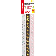 Набор закладок-ляссе "deVENTE. Glitter Unicorn" самоклеящихся для книг формата A5, 3 широких ленты 12x290 мм, двусторонняя плотная лента, в пластиковом пакете