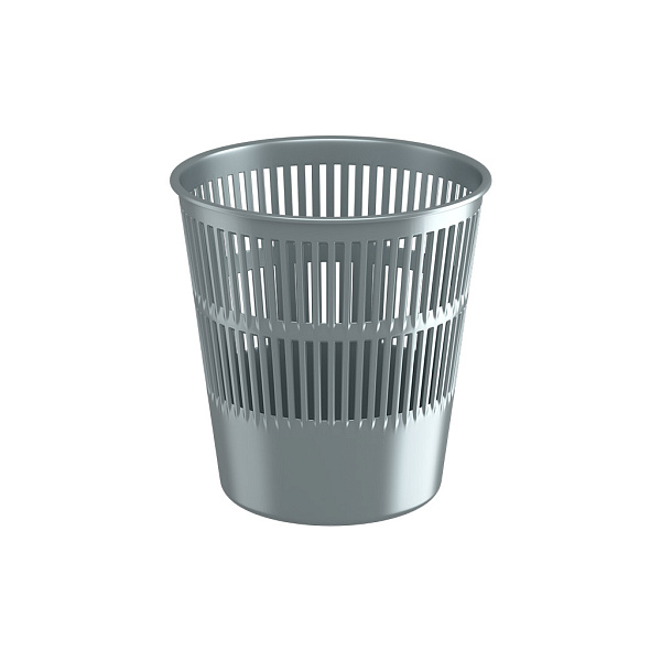 Корзина для бумаг сетчатая пластиковая ErichKrause® Ice Metallic, 9л, серебряный