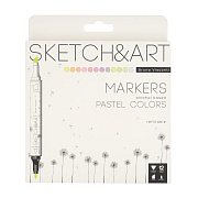 Набор скетч маркеров 12 цв. 2-х ст. "SKETCH&ART" ПАСТЕЛЬНЫХ