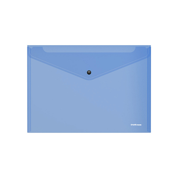 Папка-конверт на кнопке А4 ErichKrause Fizzy Vivid, A4, полупрозрачный, пластиковая, ассорти (в пакете 