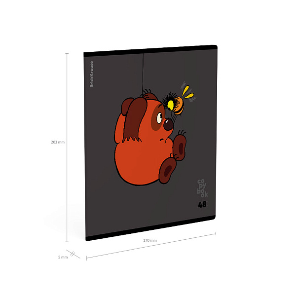 Тетрадь 48 л. кл. "Винни-Пух" выборочный УФ-лак ErichKrause _MIX-PACK