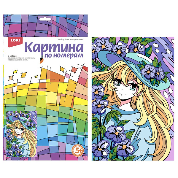 Картина по номерам 20*30 АНИМЕ "Цветочная любовь"