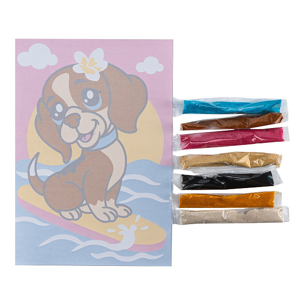 Фреска. Картина из песка "Собачка"