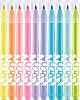 Фломастеры 10 цв. Maped PASTEL с заблокированным пишущим узлом, средний пишущий узел, смываемые, 10 пастельных цветов, в картонном футляре, 
