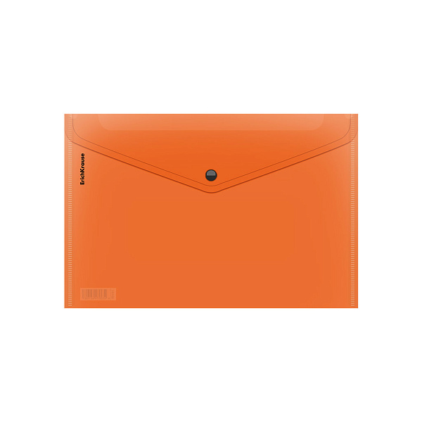 Папка-конверт на кнопке пластиковая ErichKrause® Glossy Neon, A4, полупрозрачный, ассорти (в пакете по 24 шт.)