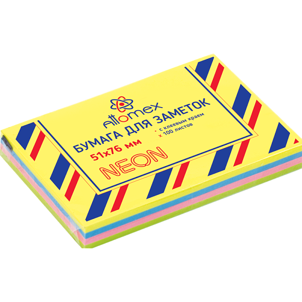 Бумага на л/п  51*76 100 л. "Attomex" офсет 75 (70) г/м², 4 неоновых цвета