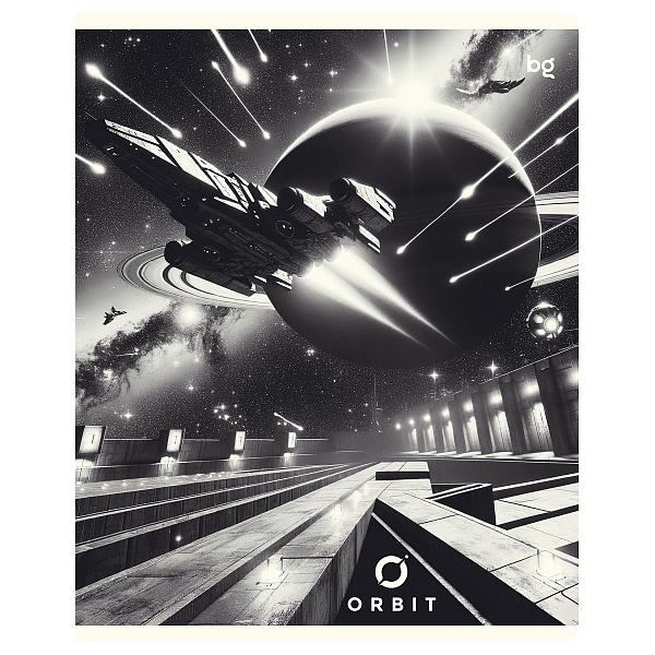 Тетрадь А5 80 листов в клетку, BG "Orbit", обложка мелованный картон, вд-лак, 60 г/м2