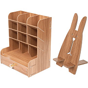 Органайзер для канцелярских принадлежностей "deVENTE. Academy" настольный, 21x15x25,5 см, материал - МДФ, цвет и фактура сосны, без наполнения, в картонной коробке